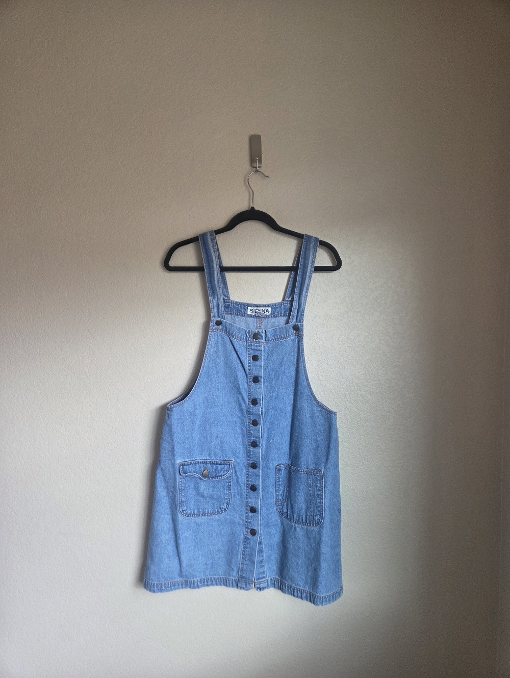 Vintage Sienna Denim Overall Dress Size Large